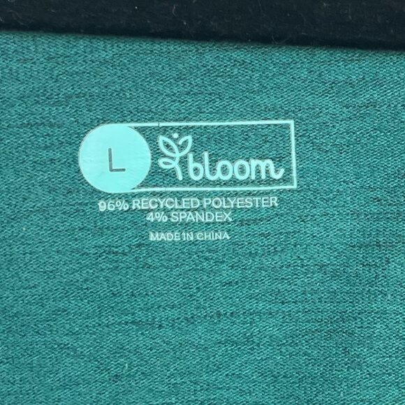 Bloom Yoga Wear Oversized Off-Shoulder Sweatshirt Poly Spandex Teal Green Large - Picture 4 of 7